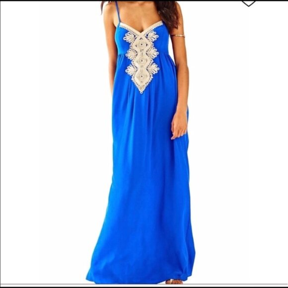 Lilly Pulitzer Dresses & Skirts - Lilly Pulitzer Kelsea Blue silk Maxi Dress